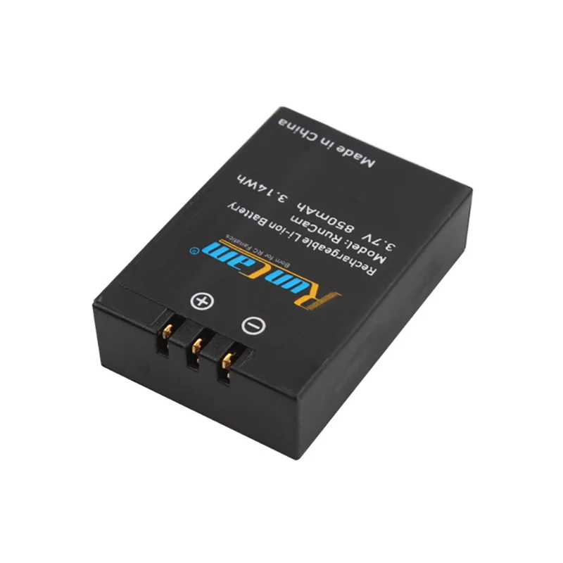 Batterie Li-ion 3.7V pour caméra action 360, face avant avec logo Runcam