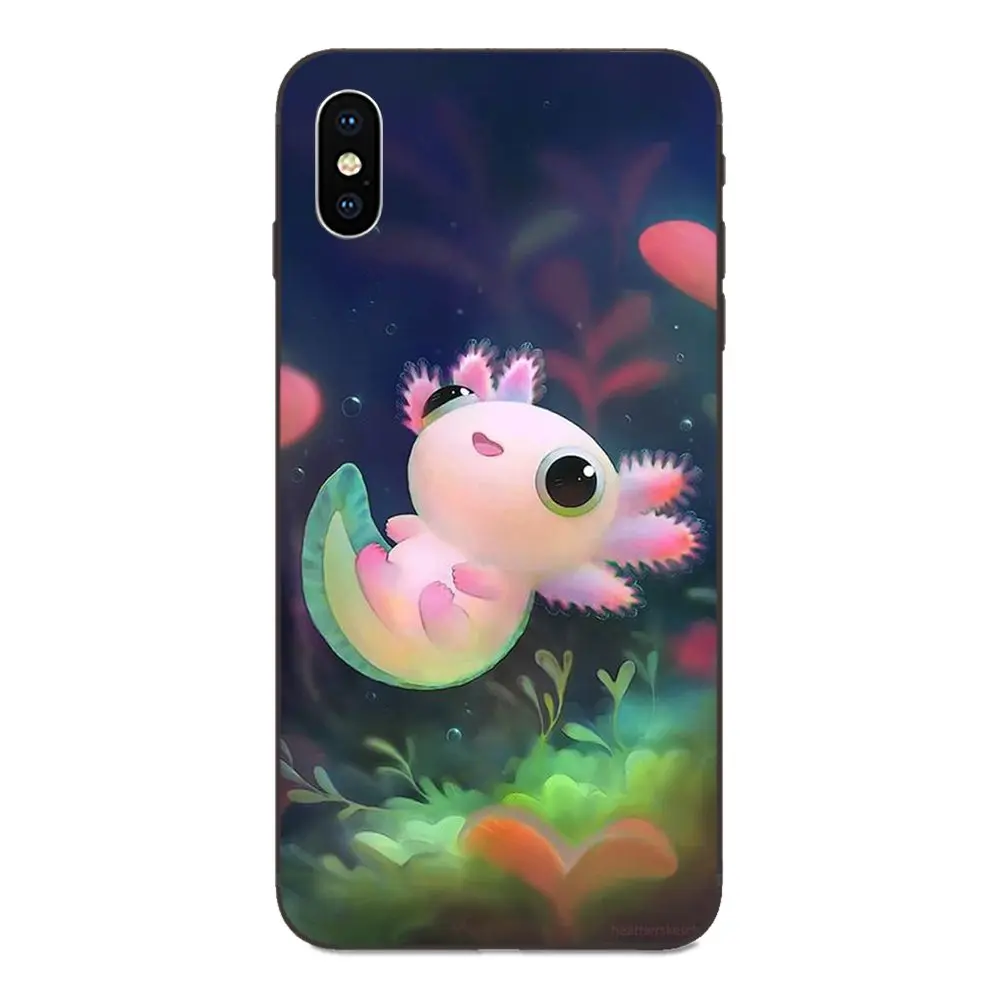Ультратонкий чехол с мультяшным узором для телефона Apple iPhone 4 4s 5 5S SE 6 6S 7 8 Plus X XS Max XR Axolotl