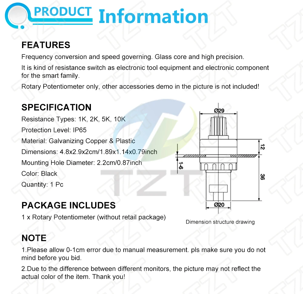 10K 22 mm Potenciómetro rotativo gobernador LA42DWQ-22 inversor convertidor de resistencia 10K 22 mm Potenciómetro rotativo gobernador LA42DWQ-22 inversor convertidor de resistencia