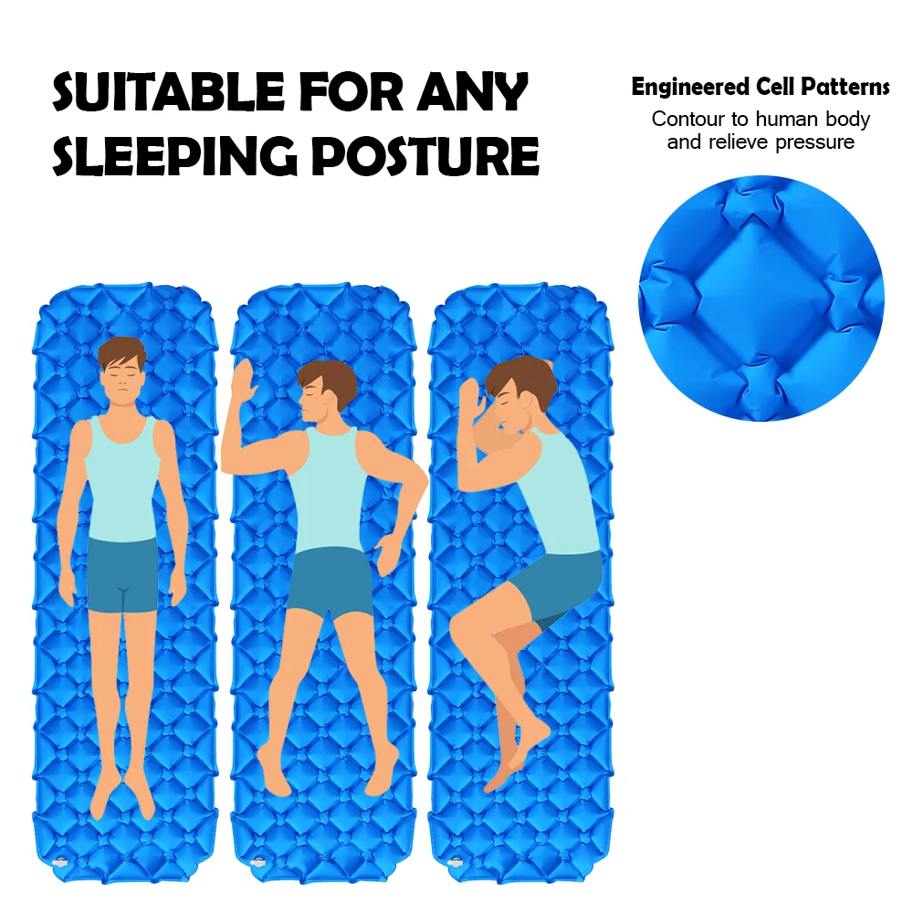 Сверхлегкий воздушный коврик для сна надувной коврик для кемпинга с подушкой для походная на открытом воздухе для путешествий