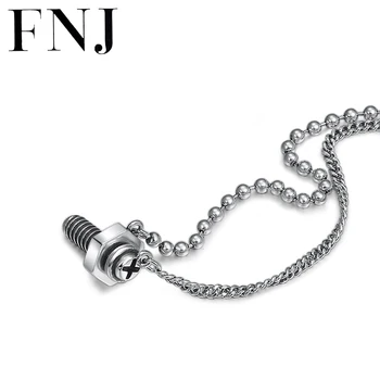 

FNJ Screw Pendant Necklace 925 Silver 2.5mm 40cm +5cm Fine Vintage Original S925 Silver Women Necklaces for Jewelry Making