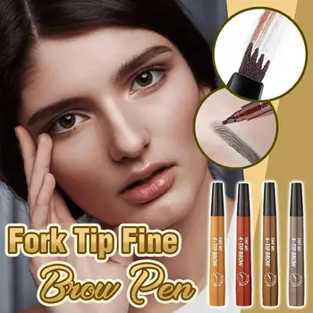

5 Colors Eyebrow Pen Waterproof 4 Fork Tip Eyebrow Tattoo Pencil Cosmetic Long Lasting Natural Dark Brown Liquid Eye Brow Pencil