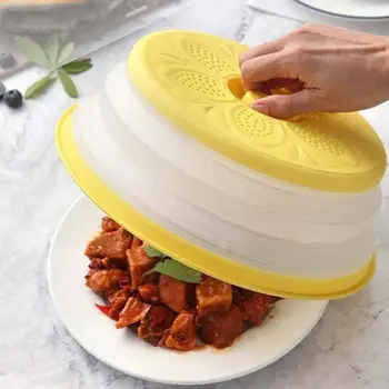 

Multifunction Foldable Food Cover Breathable Dust-Proof Anti-Overflow Drain Splash-Proof Fresh-Keeping TPR PP Plastic Hot