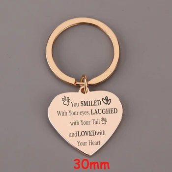 

Heart Keychain Hand Stamped You Smiled With Your Eyes Laughed With Your Tail And Loved With Your Heart For Dog Lover Gift