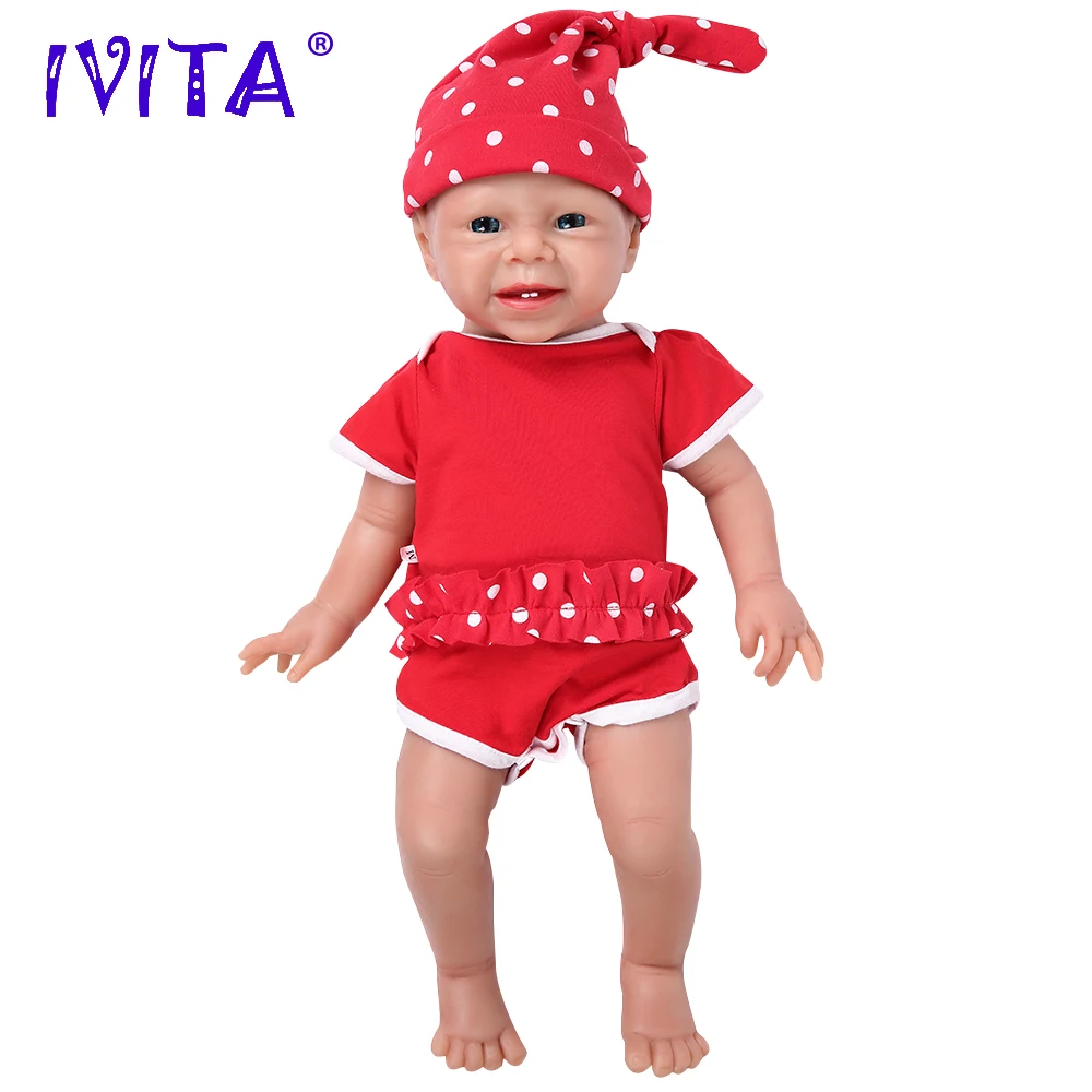 IVITA WG1516 48 см 3 4 кг Реалистичная силиконовая кукла новорожденная девочка младенец