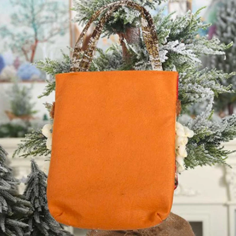 1Pc New Christmas Imitation Bark Gift Bag Handbag Creative 3D Old Man Snowman Deer Gift Bag New Year Tree Pendant Decoration