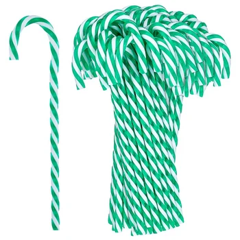 

50 Pieces Of Christmas Plastic Candy Cane Christmas Tree Hanging Ornaments Suitable for Holiday Party Decorations