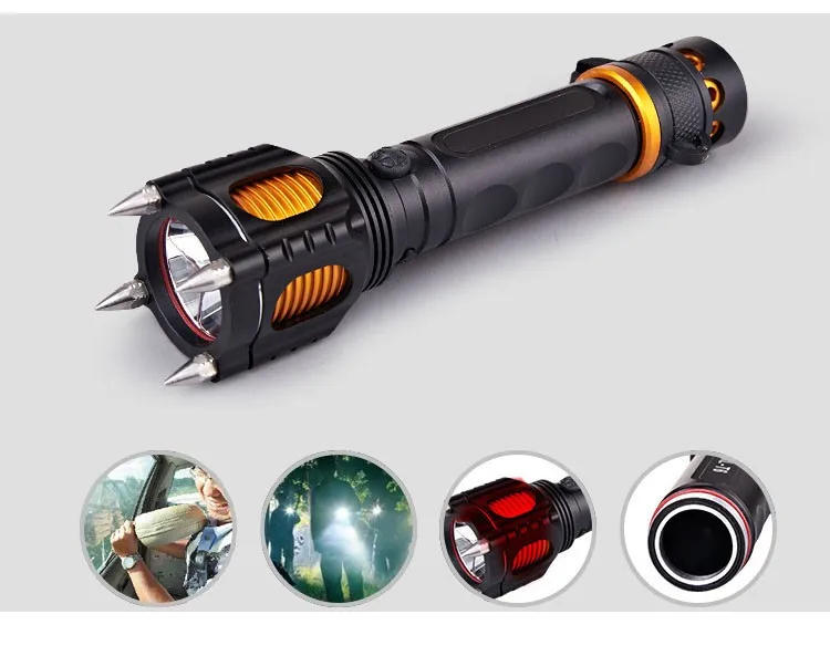 CCGK Self-defense multifunctional anti-rape self-defense tactical flashlight LED rechargeable outdoors security equipment (3)