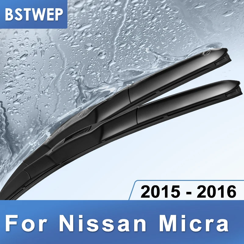 BSTWEP Hybrid Wiper Blades for Nissan Micra Fit Hook Arms Model Year