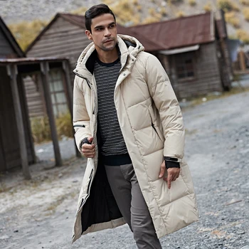 

2020 New Long Down Jacket Men for -30 Degrees Top Quality Thick Winter Hat Detached Warm Parka Waterproof Windproof Size 3XL