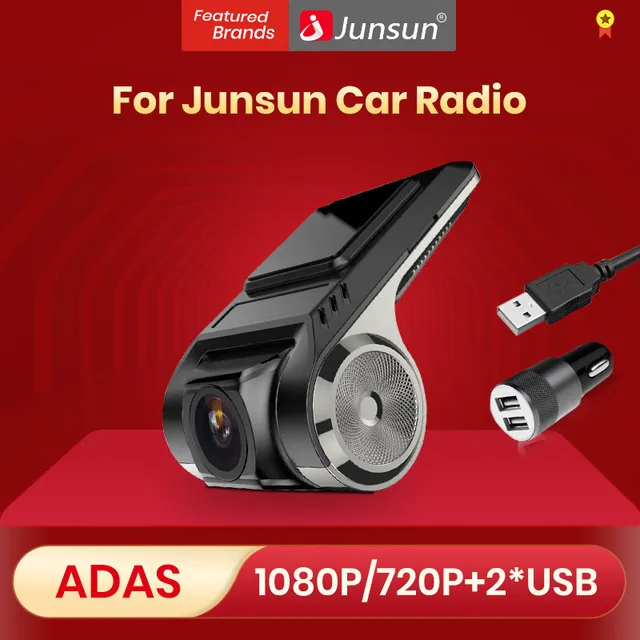 Junsun רכב dashcam מצלמה ADAS מיני רכב DVR המצלמה HD LDWS אוטומטי דיגיטלי וידאו מקליט דאש מצלמת עבור אנדרואיד מולטימדיה נגן