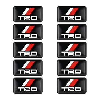 

10pcs Car Styling Small Sticker Decorative Badge Hub Caps Steering Wheel Sticker For Toyota CROWN COROLLA REIZ TRD Racing etc