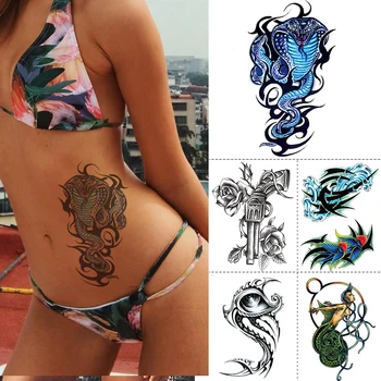 

Waterproof Temporary Flash Tattoo Sticker Cobra Totem Body Art Arm Fake Tatoo For Women Men