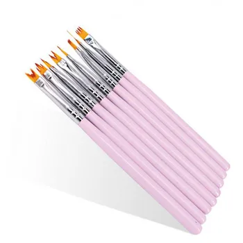 

High Quality Gel Varnish Nail Art Painting New Nail Brush UV Gel Polish Flower Drawing Pen Pink Handle Nail Art Manicure Tools