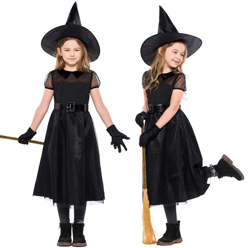 Girl Small Hag Witch Dress up Party Costume Long Sleeve With Cap Cosplay Halloween Birthday Gift | Детская одежда и обувь
