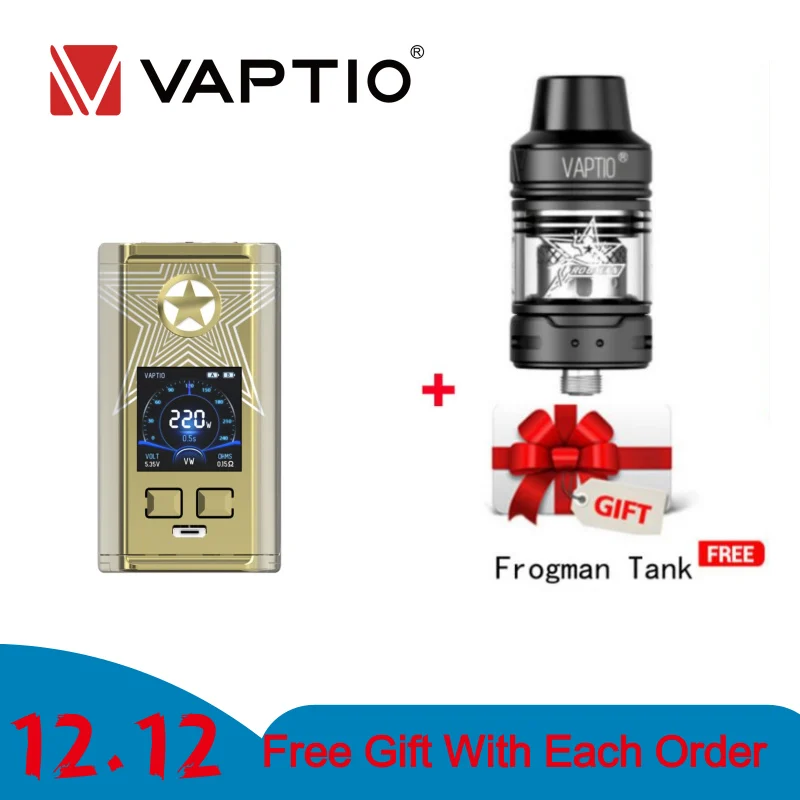 220 Вт Vape мод Vaptio Capt'n мод электронная сигарета vaping подходит для двух аккумуляторов 18650 для атомайзера с резьбой 510