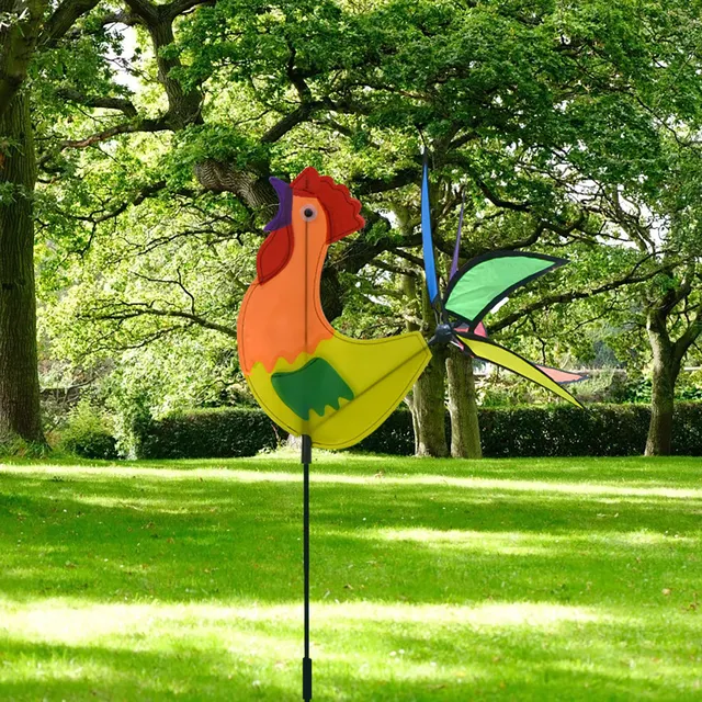 Új Kerti Állatkerekek Vicces Papagájú Kakas Alakú Szélmalom Gyep Dekoratív Szél Fonó A Kültéri Udvar Dekorációkhoz - Image 4