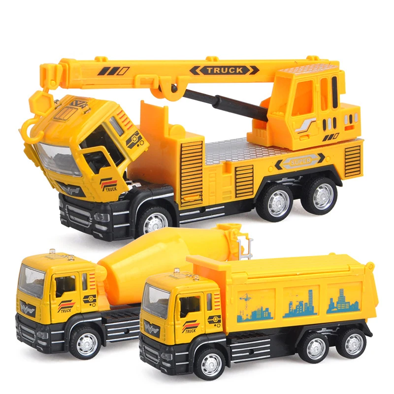 1:52 Simulation Engineering Series Truck Metal Diecasts & Toy Vehicle Pull Back Crane Mixer Car Model Birthday Gift for Boy Y061 1 52 simulation engineering series truck metal diecasts