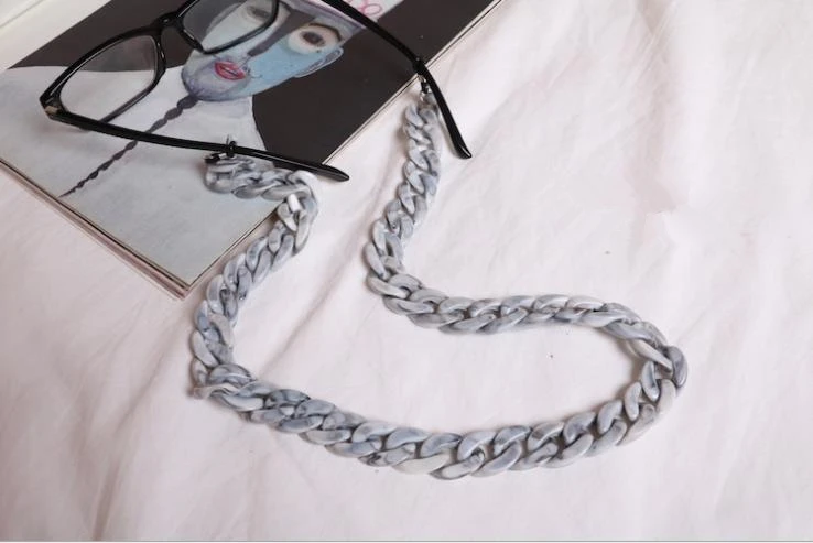 Imixlot Neue Breite Bernstein Acryl Gläser Kette Frauen Lesebrille Hängenden Hals Kette Largand Sonnenbrille Kette Brillen Strap – Detail 23