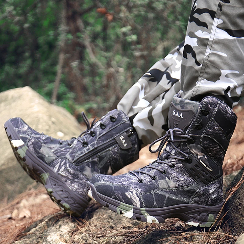 Новые водонепроницаемые мужские тактические военные ботинки дезерты походные камуфляжные высокие мужские ботинки для пустыни модная Рабочая мужская обувь