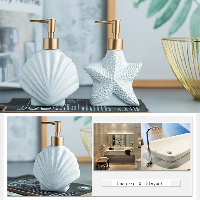 European Ocean Starfish Bathroom Accessories Household Starfish Ceramic  Wash Cup Soap Dispenser Soap Dish Bathroom Organizer New - AliExpress