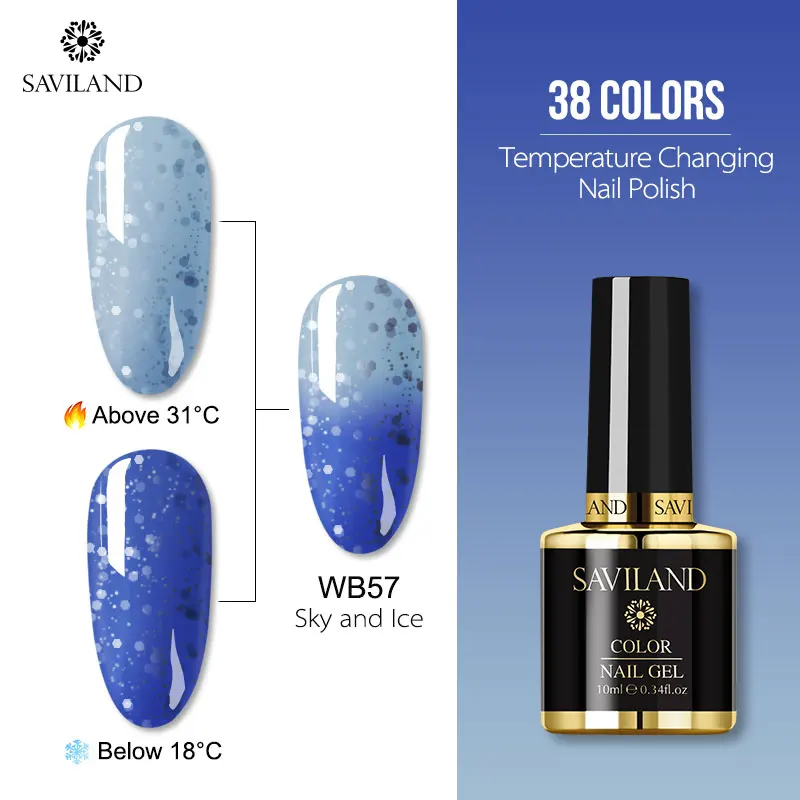 SAVILAND Хамелеон Гель-лак для ногтей изменение температуры цвета блеск Гибридный гель УФ Гель-лак Vernis полуперманентный дизайн ногтей - Цвет: 10ml WB57