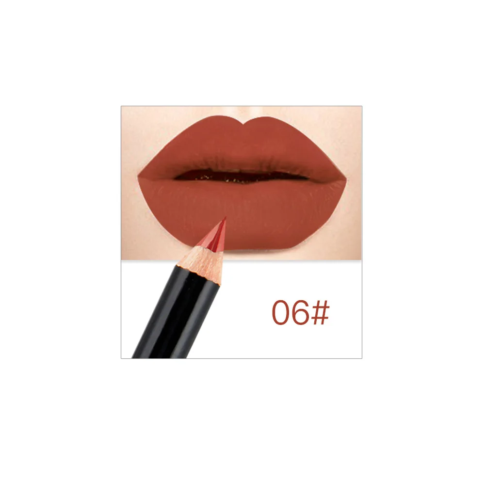 6 NICEFACE Макияж для губ, брендовый карандаш 1 шт. долговечные дешевые Пигменты Красный Коричневый Фиолетовый водонепроницаемый матовый блеск для губ лайнер макияж наборы - Цвет: 6