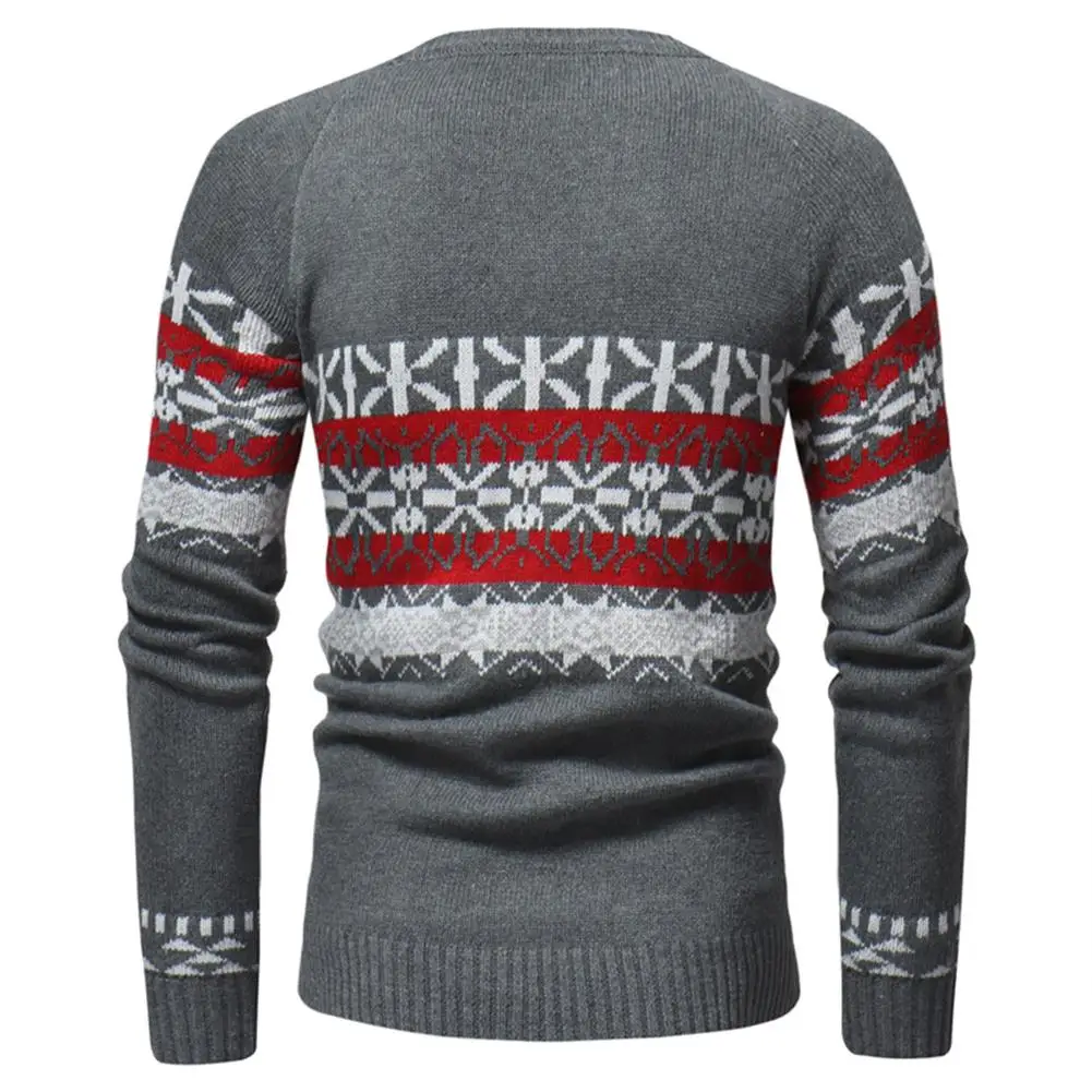MISSKY, осенне-зимний мужской свитер, Рождественский свитер со снежинками, вязаный свитер с длинным рукавом, вырез лодочкой, Тонкий Повседневный пуловер, мужские топы