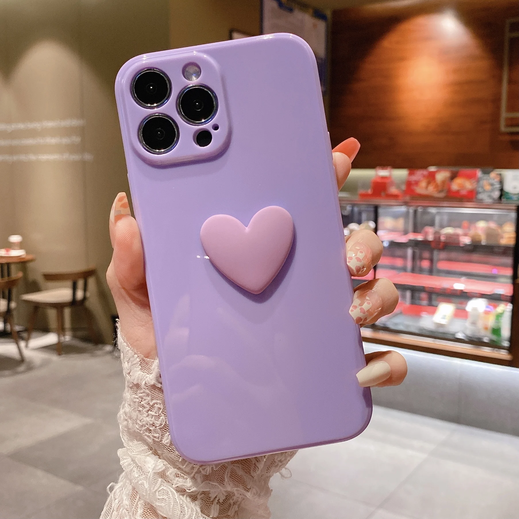 Candy Color Love Heart  Phone Case For iPhone 13 12 11 Pro Max X XR XS Max 7 8 Plus 13 Pro Shockproof Soft Silicone Back Cover iphone 11 Pro Max  cover