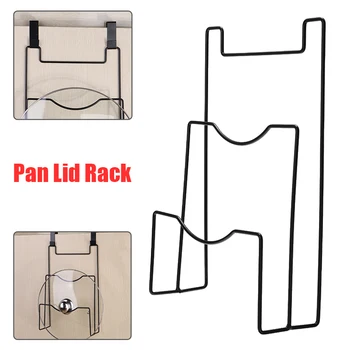 

Kitchen Cooker Pan Lid Holder Rack Saucepan Hanging Iron Rack Easy Install On Cupboard Door Non Punching For Kitchen Storage