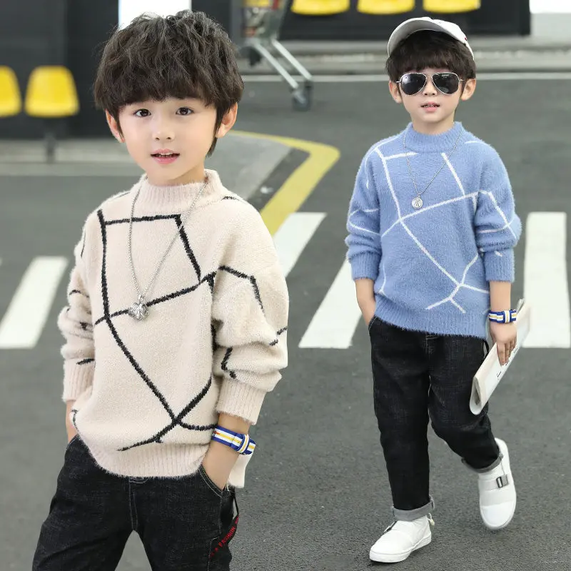 

New Year Baby Sweater for Boys Autumun Winter Kids Boy Knit Sweaters Children Retro Style Cashmere Knitwear For Age 4 5 7 9 11 Y