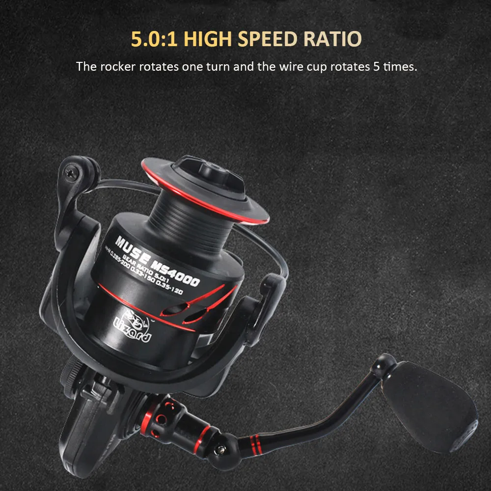 Fishing Reel Spinning Wheel Left Right Interchange Spool Gear Metal Rocker Embedded 13+1BB Portable Fishing Wheel Practical