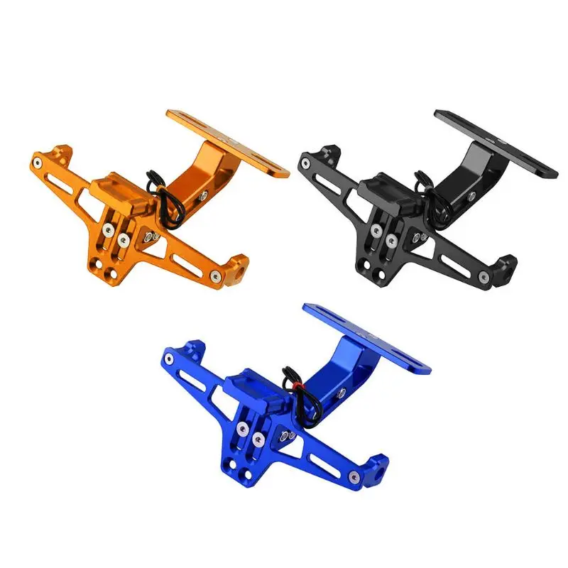 

Adjustable Motorcycle CNC License Number Plate Holder LED Light Mount Bracket