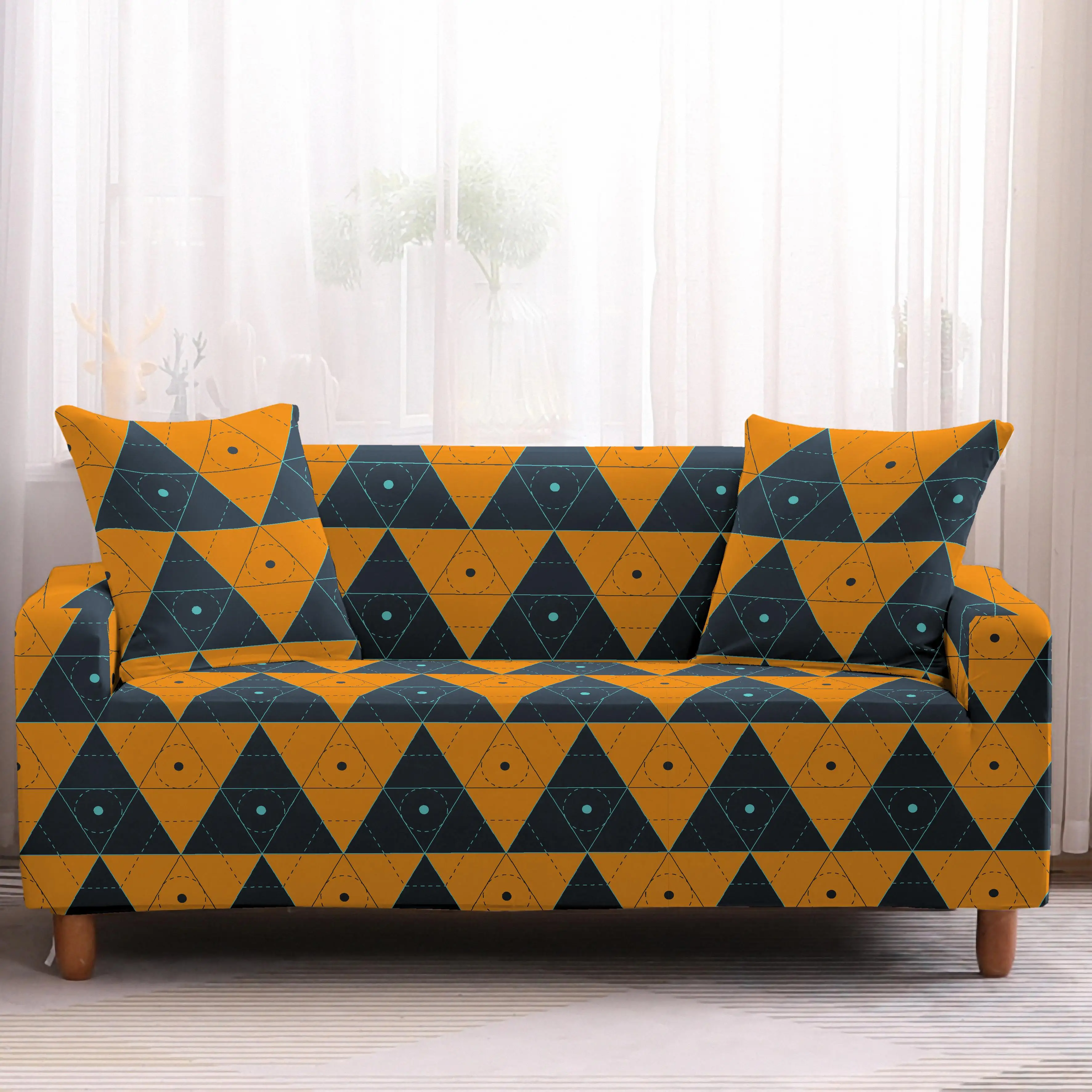 Геометрический эластичный чехол для дивана, набор хлопковых универсальных чехлов для дивана, для гостиной, для домашних животных, кресло, угловой чехол для дивана, угловой чехол для дивана - Цвет: 9