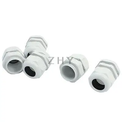 

5pcs PG25 White Waterproof Connector Fastener Cable Gland for 16-21mm Wire