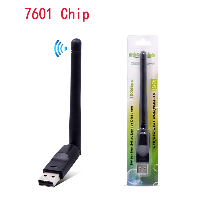 Creacube 2,4 ГГц 150 Мбит/с беспроводной USB WiFi адаптер 2 дБ Wifi антенна WLAN сетевая карта USB WiFi приемник MTK7601 чип - Цвет: Little Packing No CD