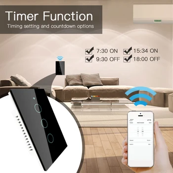 

120 Version WIFI+RF433 No Neutral Smart Switch Single Fire Smart Life/Tuya App