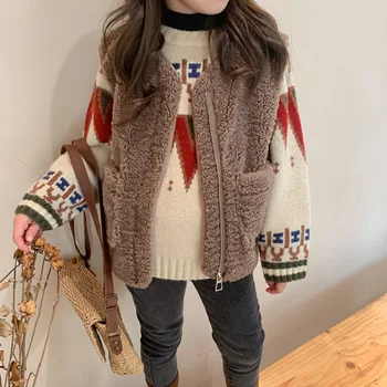 

Winter boys and girls fleece thick vest korean composite suede toddler kids casual warm waistcoat outerwear clothes