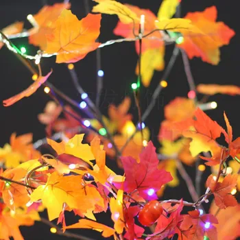 

Halloween Decoration Artificial Autumn Maple Led Tree Battery Operated Table Lights Lamp Wedding Thanksgiving Home Decorations