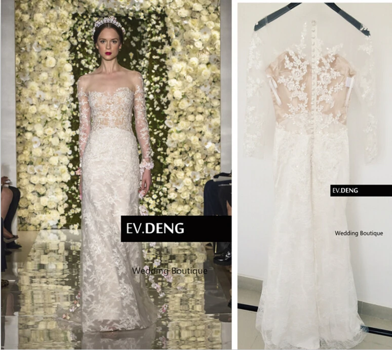 Real Photo sexy lange mouwen 2018 casamento button applicaties vestido de noiva kant Bruidsjurk moeder van de bruid jurken Real Photo sexy lange mouwen 2018 casamento button applicaties vestido de noiva kant Bruidsjurk moeder van de bruid jurken