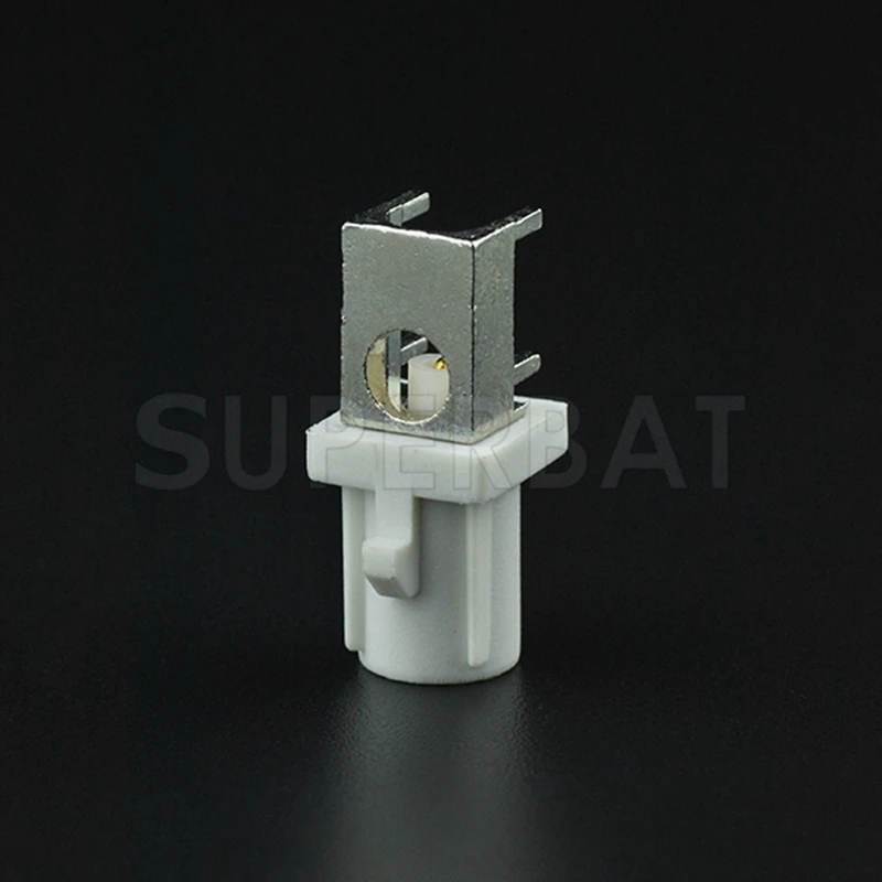 

Superbat 10pcs Fakra White Male End Launch PCB Mount Right Angle Radio Connector Angled pin