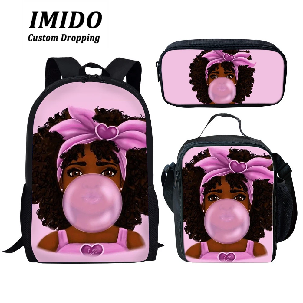 

Children School Bags for Kids Black Girl Magic Afro Lady Printing School Bag Teenagers Shoulder Book Bag Rugzak Kinderen