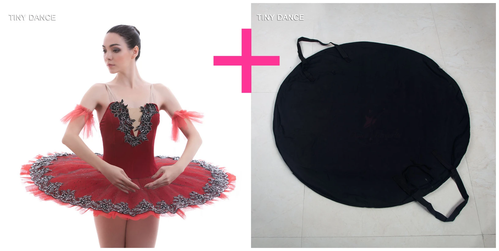 tutu and black bag Взрослый красные, черные предварительно для профессиональных занятий балетом, танцами с юбкой-пачкой с 7 слоев жесткая тюль платье балерины, костюм для выступления, BLL044 - Цвет: tutu and black bag