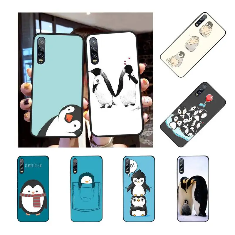 Мягкий силиконовый чехол для телефона PENGHUWAN из ТПУ с милым пингвином Huawei P30 P20 P10 P9