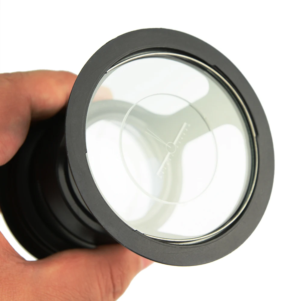 

5X Desktop Cylinder Magnifying Glass 0.1mm Scale Loupe Optical Glass Lens Magnifier for Fingerprint Comparison Printing Measure