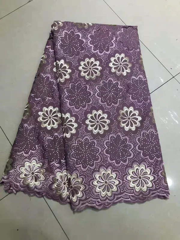 Дизайн, дышащая африканская нигерийская георгиевая гипюровая кружевная ткань с камнями, вышитая Вощеная кружевная ткань для шитья - Цвет: light purple