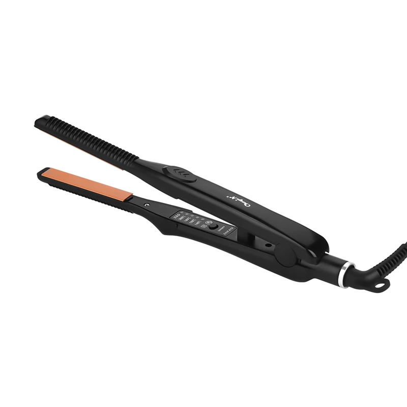 2 In 1 Electirc Hair Iron Ceramic Hair Straightener Temperature Adjustment Flat Iron Straightening Curler Men Hair Styling Tool