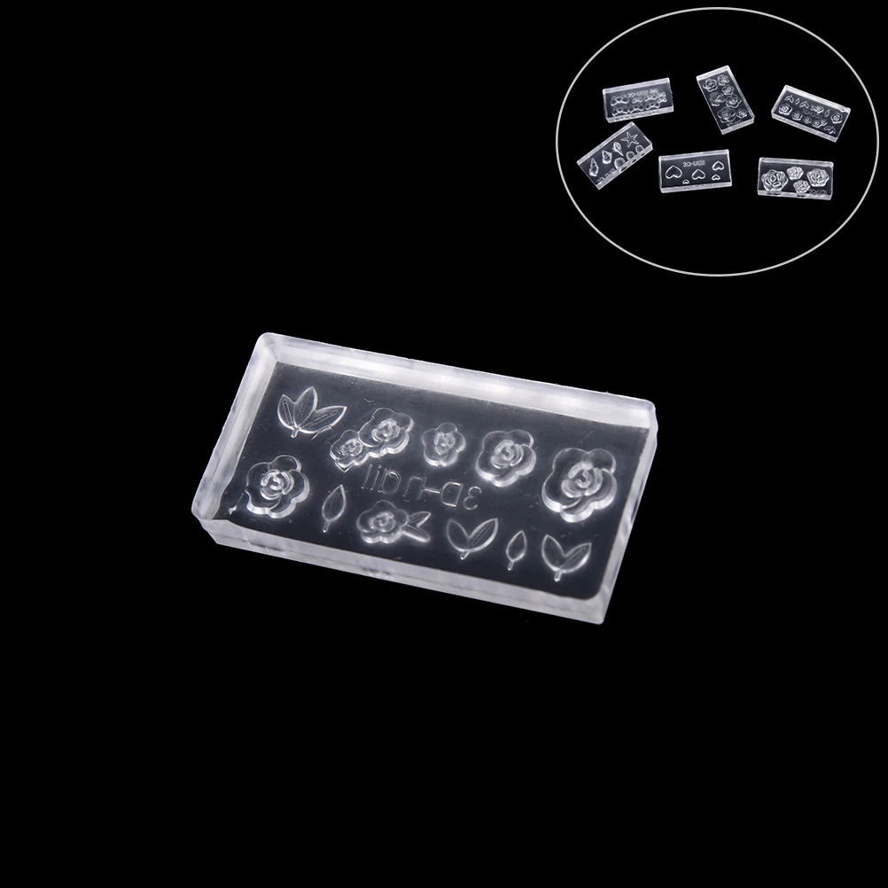 AACAR 6 шт./партия смешанный дизайн DIY 3D набор шаблонов для дизайна ногтей акриловая Форма набор инструмент для украшения маникюра шаблоны инструменты для дизайна ногтей