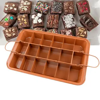 

Non-Stick Brownie Pan Tin With Dividers,Heavy-Duty Gold Inches,Dark By Brownie 8 Divided Tray,18-Cavity,12 D7E4