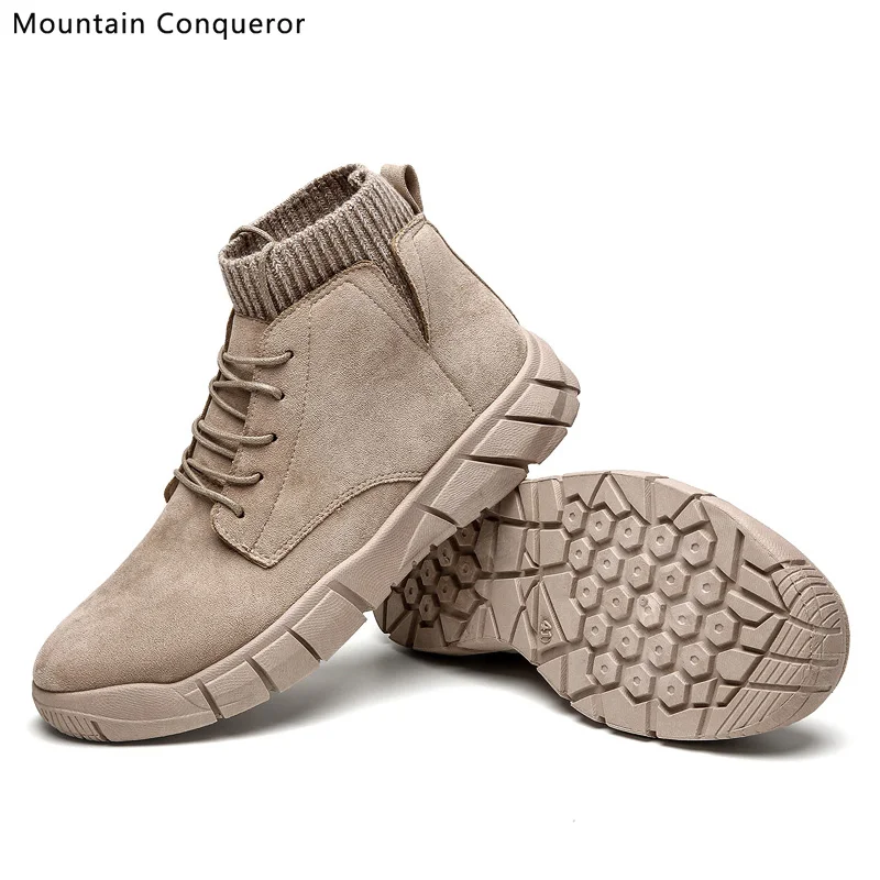 

Mountain Conqueror Autumn New Men Shoes Size 39-44 Men Boots Army High Quality Outdoor Ankle Boots Black Footwear
